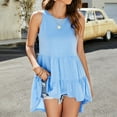 thumbnail image 5 of Mrat Women's Athletic Tank Tops Womens Cute Peplum Tank Tops Dressy Casual Sleeveless Crewneck Tunic Blouses High Low Going out Tee Shirts S-417 Sky Blue XL, 5 of 7