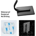 thumbnail image 4 of 4 Pack Stainless Steel Self Adhesive Hooks Heavy Duty Sticky Hooks Extra Strong, Door Wall Coat Hooks, Bathroom Towel Hooks For Hanging Coat Bag Towel Hat Kitchen Supplies, No Drilling - Black, 4 of 6