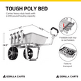 thumbnail image 3 of Gorilla Carts 5 Cu. Ft. Heavy-Duty Poly Outdoor Fish & Marine Cart w/ 200 Lbs. Load Rating, 3 of 11