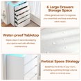 thumbnail image 6 of NEGYLIM 6 Drawer White Dresser, High Gloss Dresser with LED Light for Bedroom, Living Room, Hallway, Easy Assembly, 6 of 12