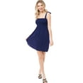 thumbnail image 6 of Made by Olivia Women's Summer Casual Self Tie Strap Sleeveless Flare Beach Tube Dress (Made In USA), 6 of 6