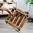 thumbnail image 2 of Flower Pot Tray, Potted Plant Stand, Rack, Bonsai Round Wheel Flower Pot, Wooden Stand, 2 of 5
