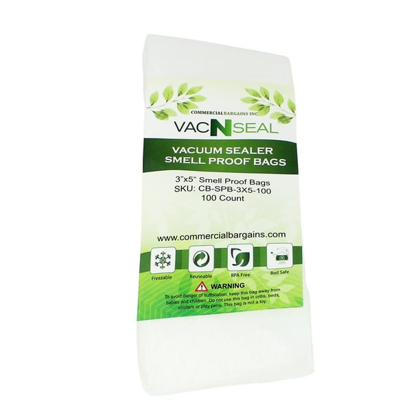 100 Count 3 X 5 Heavy Duty Zip Smell Proof Bags For Keeping Smells Sealed Walmart Com