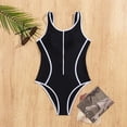 thumbnail image 6 of Wamejoo Women's Slimming One Piece Swimsuit Tummy Control Shapewear Bathing Suit Crisscross Back Color Block Swim Suit (Black, L), 6 of 8