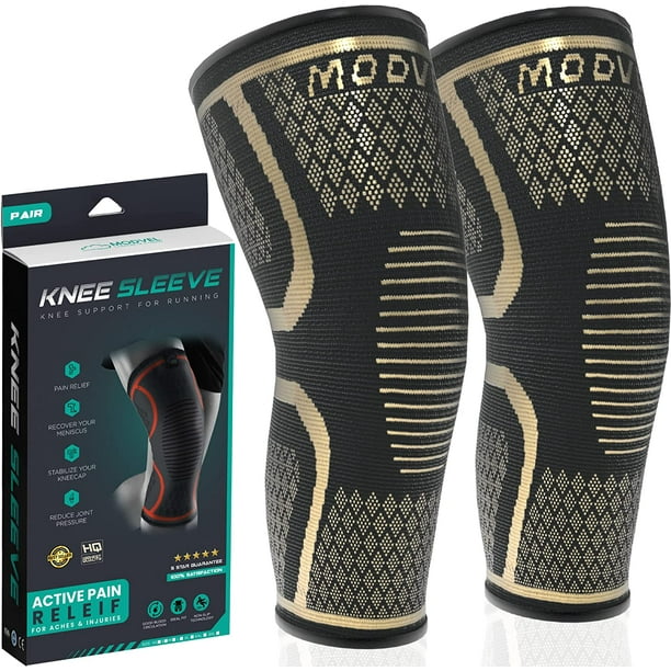 MODVEL Knee Brace Men and Women 2 Pack, Knee Sleeve For Running ...