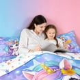 thumbnail image 5 of meiyoeat Kawaii Rainbow Unicorn 7 Pieces Full Size Bedding Sets For Girls,Colorful Cute Stars Print Full Size Bed in a Bag For Kids,Colorful Stars Reversible, 5 of 7