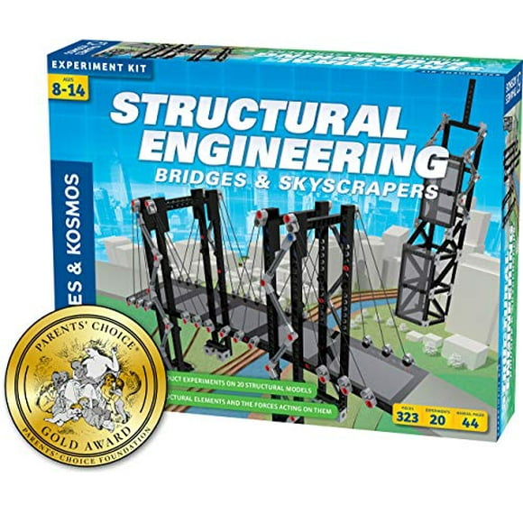 Thames & Kosmos Structural Engineering: Bridges & Skyscrapers | Science & Engineering Kit | Build 20 Models | Learn About Force, Load, Compression, Tension | Parents` Choice Gold Award Winner