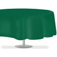 thumbnail image 2 of Dark Green 12 Pack Standard Disposable Plastic Party Tablecloth 84" Inch Round Table Cover By Zimpleware, 2 of 6