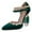 Green, variant on Women Sexy Crystal Sturdy Block High Heels Pumps Pointed Closed Toe Ankle Strap Adjustable Double Buckle Strap D'Orsay Sandals Party Wedding Shoes Size 11 Green