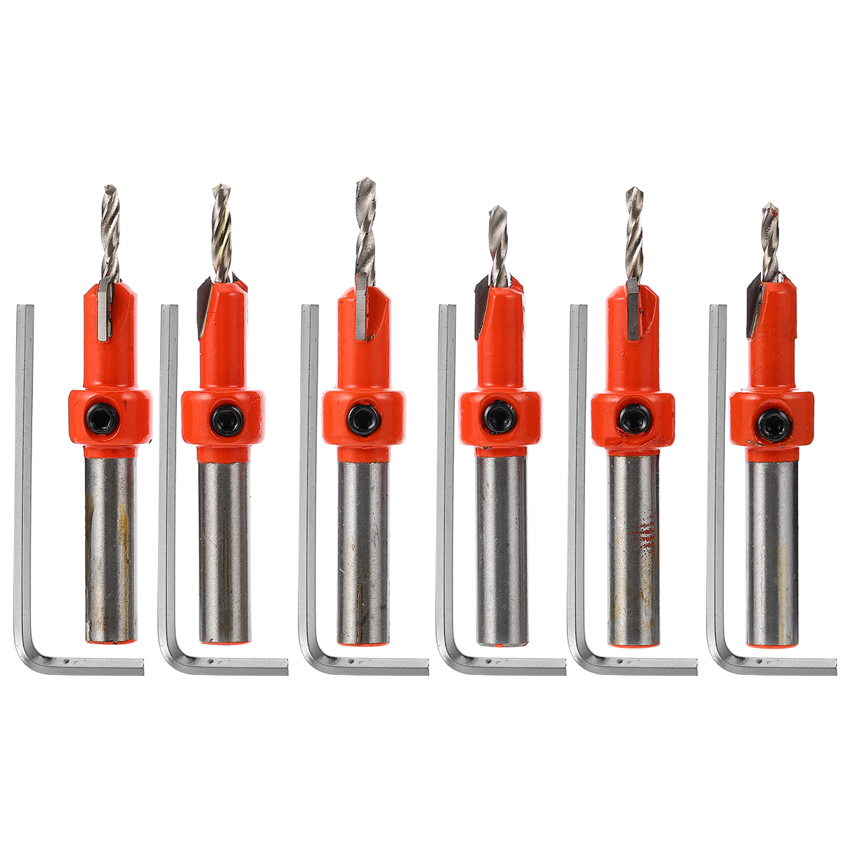 6 Pcs Wood Hole Drill Bit Timber Wood Working Countersink Drill Bit Set