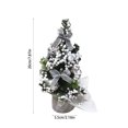 thumbnail image 3 of Djunllk Small Christmas Tree with Bow & Ball Ornaments Aesthetic Tabletop Artificial Mini Silver Christmas Tree Party Gift Christmas Decorations for Kitchen Dining Room Window, 7.8in/20cm, 3 of 7
