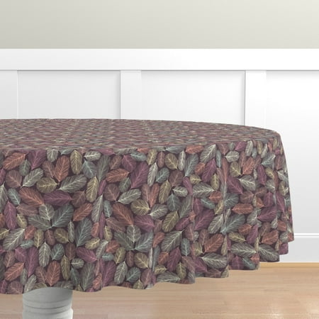 

Cotton Sateen Tablecloth 70 Round - Feathers Whimsical Bohemian Pastel Colors Animal Nursery Dark Purple Black Blue Grey Pink Nature Print Custom Table Linens by Spoonflower