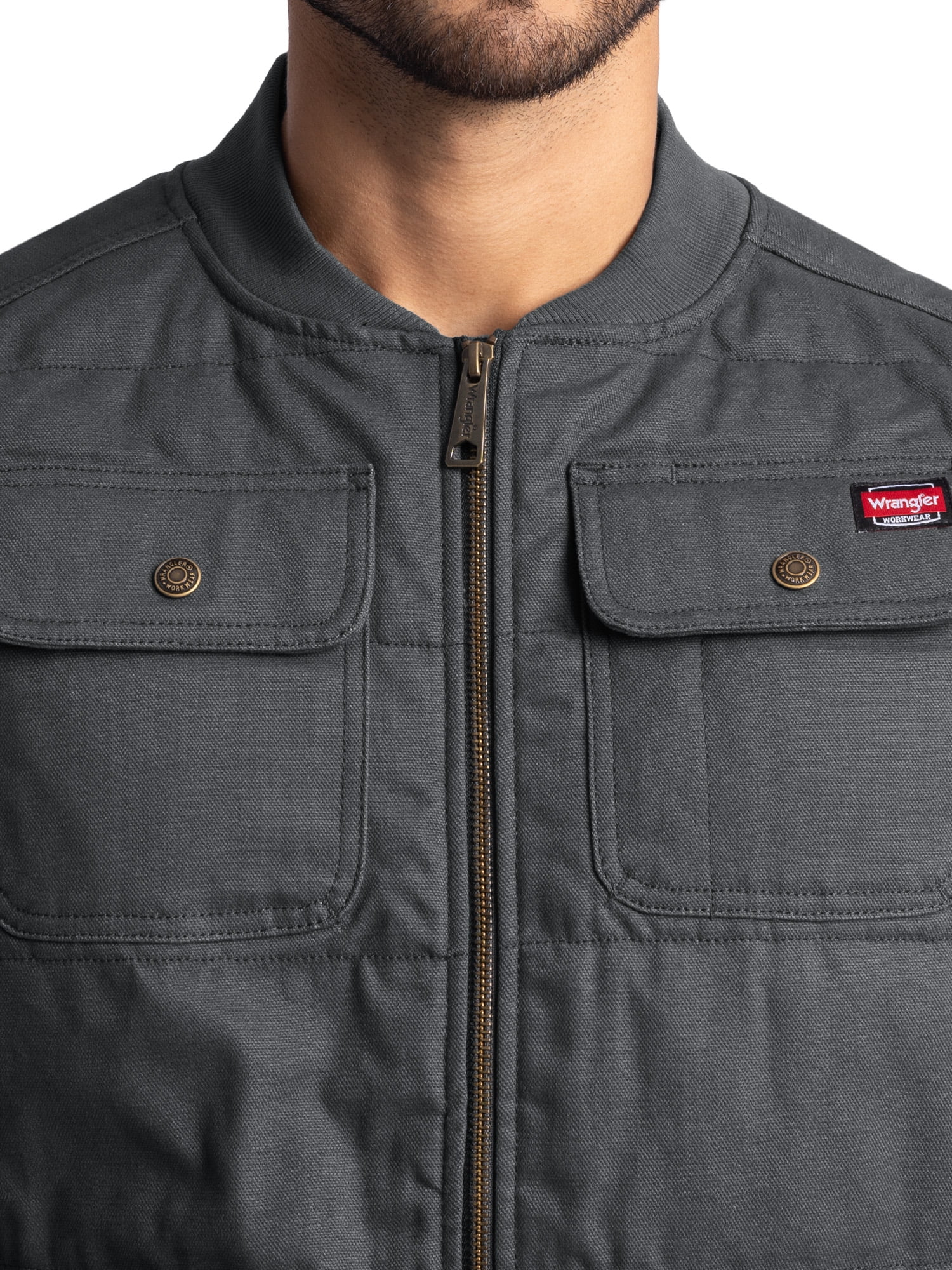 Wrangler Workwear Men's Quilted Duck Work Vest, Size Small to 3XL (Men's and Big Men's)