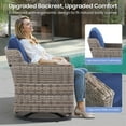 thumbnail image 6 of Gymojoy Outdoor Wicker Swivel Rocker Patio Rocking Chairs Set of 2 with Blue Cushions, 6 of 9