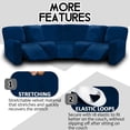 thumbnail image 2 of Funda para muebles ULTICOR, 7 piezas, en forma de L, terciopelo azul marino, 2 of 6