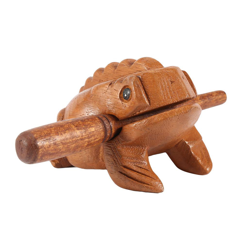 Frog Wood Carved have Musical Instrument Sound Relaxing Fun Handmade Thailand 