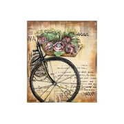 3D Metal Wall Art - Bicycle with Flowers C0298