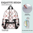 thumbnail image 3 of White Cow Strawberry Jar Pattern Backpack for School,Cute School Bag,Schoolbag with Adjustable Shoulder Straps & Padded Back,15.25"x11.5"x5.25", 3 of 3
