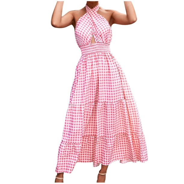 Vestido estampado de lazo de cuello sin espalda sexy de verano para mujer OAVQHLG3B Store lin121212