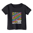 thumbnail image 4 of shqvo Toddler Shirts Girls 4t 100 Days Of School Print Short Sleeve T-Shirt School Spirit Soft Tops for Teens Shirt Kids, Boys and Girls, 4 of 4