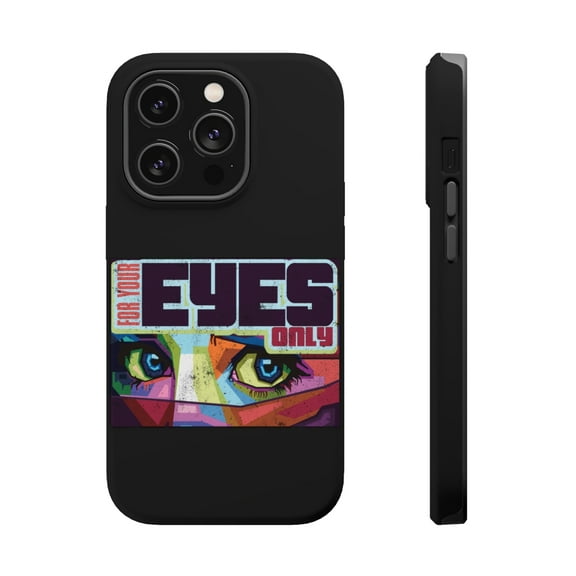 DistinctInk Tough Case for Apple iPhone 15 PRO (6.1" Screen), Compatible with MagSafe Charging - For Your Eyes Only