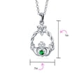 thumbnail image 4 of Bling Jewelry Womens Traditional Irish Kelly Green CZ Celtic Love Knot Claddagh Pendant Necklace, 4 of 6
