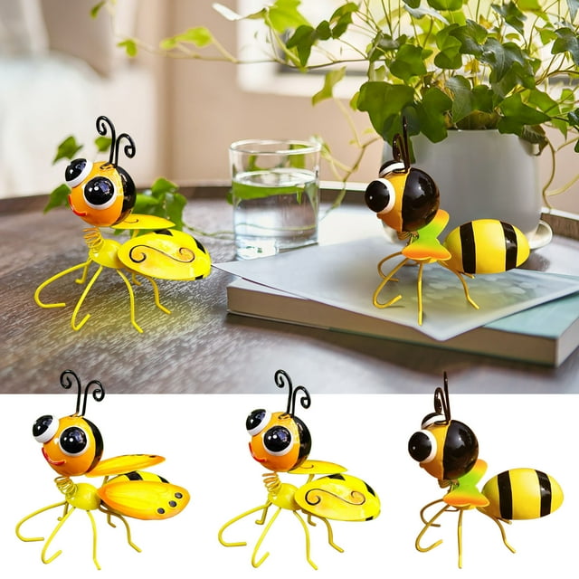 Decorative Crafts Large Iron Bee Wall Decoration Rust-Resistant Outdoor Garden Ornament for Home Decor 1Pcs【A】 Rkxzt