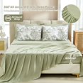 thumbnail image 4 of Comforter Set Queen Size, Sage Green 7 Pieces Bed in a Bag Queen Botanical Comforters with Sheets Elegant Plants Print Soft Microfiber Reversible Complete Bedding Sets for All Season, 4 of 7