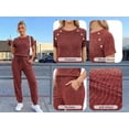 thumbnail image 6 of MOYIKO 2 Piece Lounge Sets for Women Summer Travel Outfits Crew Neck Short Sleeve Tops Long Pants Matching Sets Pajamas Clothes, 6 of 7
