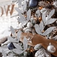 thumbnail image 4 of XEAZON Christmas Glitter Leaf, 20PCS Glitter Spray Picks 13’’ Fake Floral Leaf Branches Christmas Decorative Glittery Twigs for Christmas Tree DIY Wreath Crafts Gift Party Vase Home Decor (Silver), 4 of 8