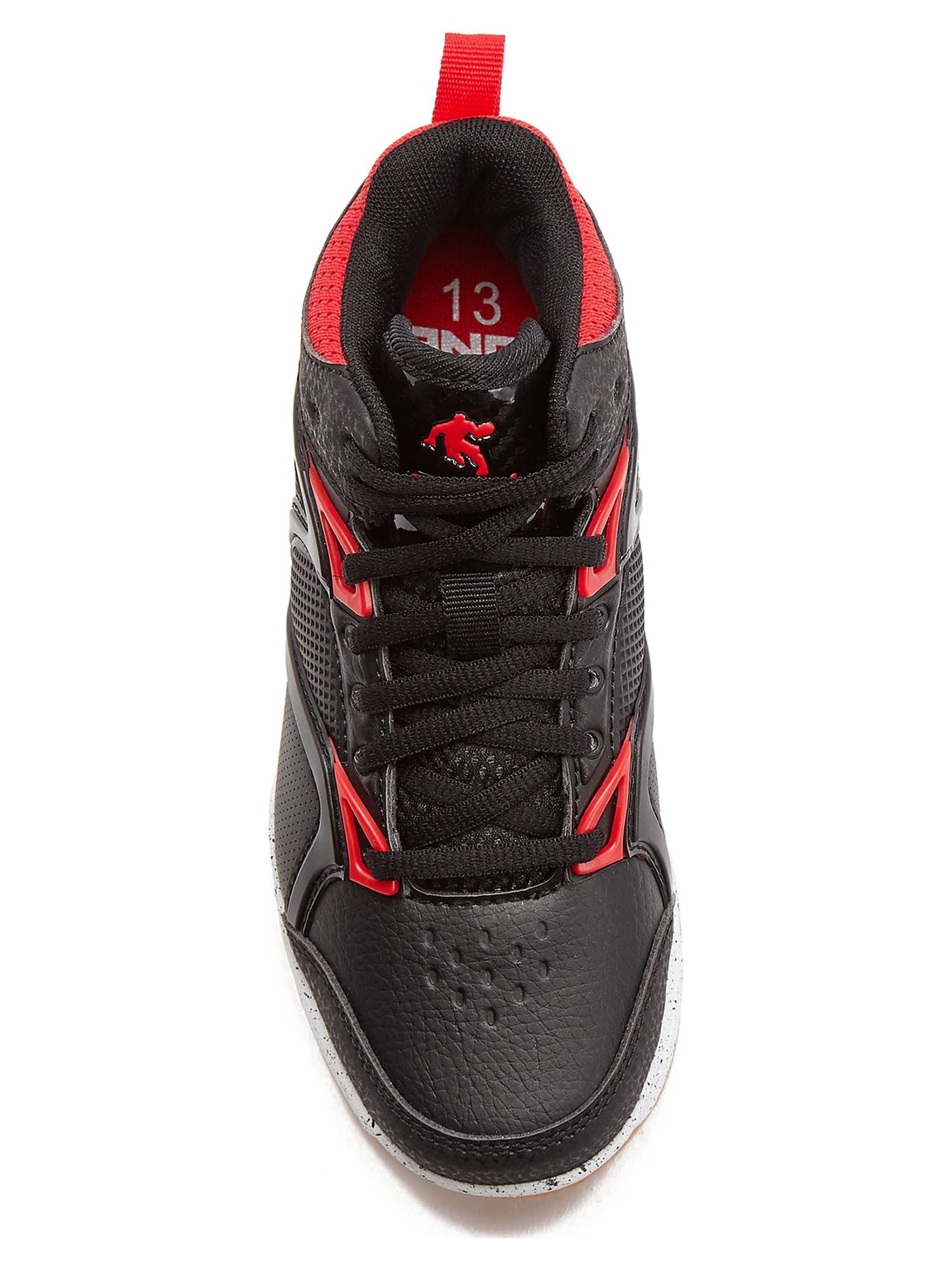 AND1 Unisex Lace-up High Top Basketball Sneakers, Black/White, Sizes 13-6