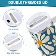 thumbnail image 3 of Yayeee 30oz Stainless Steel Tumbler with Straw and Handle Double-Wall Insulated Travel Water Bottle, Whimsy Daisy Pattern, 3 of 8