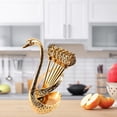 thumbnail image 6 of Nishiyuenyi Dinnerware Set Swan Holder Spoon Organizer + 6 for Spoon-Golden, 6 of 7