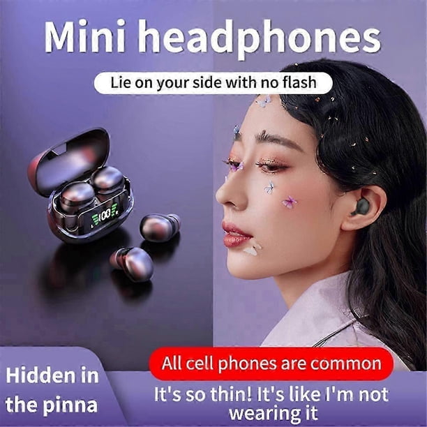 Mini Invisible Sleep Earbuds Bluetooth 5.3 HiFi Stereo Earphones Low Latency Wireless Earbuds with