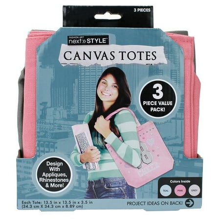 Download Next Style - Canvas Tote Bags, 3-Pack - Walmart.com