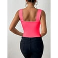 thumbnail image 3 of Osfvolr Women'S Sexy Sleeveless Skinny Basic Strappy Crop Tank Tops 2025 Rose Red XS, 3 of 5