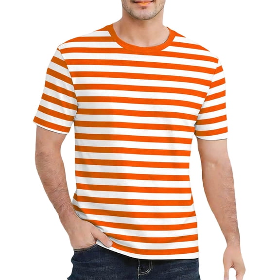 CONZONE Mens T-Shirts Short Sleeve T Shirts for Men Casual Crew Neck Striped Graphic Lightweight Tees Soft Cozy Athletic Tops