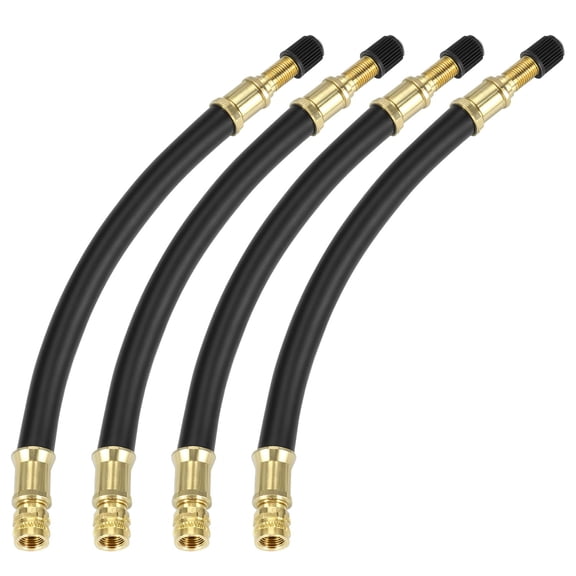 Valve Stem Extenders,4 Pack 8.25-Inch Flexible Extension Tire Valve Adaptors with Rim Clamps for Cars,Motorcycles,RVs