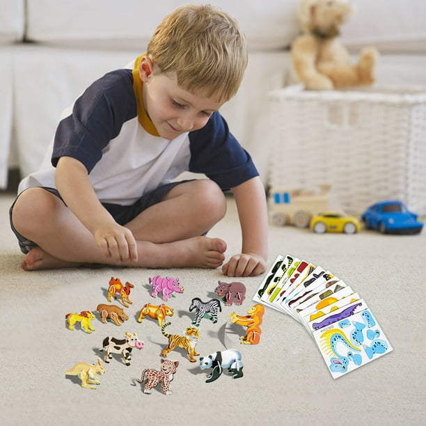JikouIivo 25PCS 3D Puzzles for Kids Toys Pack Educational 3D Cartoon Puzzle Kit Card No Repeat Animals Dinosaurs Aircraft Insects 3D Jigsaw Puzzle DIY Art Crafts Gifts for Boys Girls Walmart Business ...