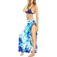 thumbnail image 3 of HAPPY BAY Women's Beachwear Cover-up Swimwear Sarong Pareo Summer Bikinis Pareos Coverups Vacation Long Beach Cover up Wraps One Size Blue, Tie Dye, 3 of 5