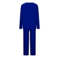 thumbnail image 3 of ZyeKqe Womens Pajamas Sets Long Sleeve V Neck Sleepwear High Waisted Pants Soft Comfy Pjs Sets Loungewear, 3 of 4