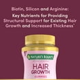 thumbnail image 6 of Nature’s Bounty Hair Growth Gummies with Biotin, Silicon & Arginine – Beauty Supplement, Peach Mango Flavor, 60 Count, 6 of 9