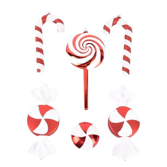 Y Blanco Decoraciones Navideñas Combinaciones Pequeñas Colgante De Árbol De Navidad De Bastón De Caramelo Rojo Y Blanco Para Fotografía Y Fiesta Advancent HA045221-02