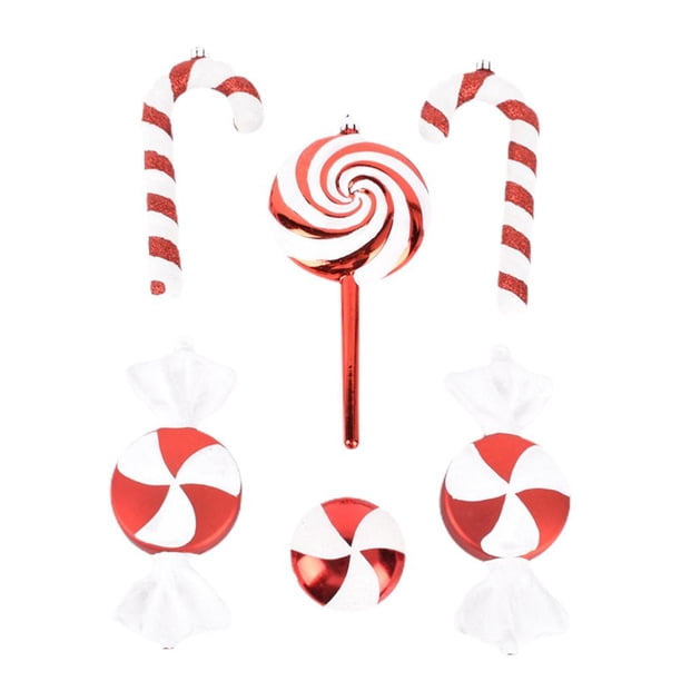 Y Blanco Decoraciones Navideñas Combinaciones Pequeñas Colgante De Árbol De Navidad De Bastón De Caramelo Rojo Y Blanco Para Fotografía Y Fiesta Yuarrent HA045221-02