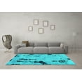 thumbnail image 3 of Ahgly Company Indoor Rectangle Abstract Turquoise Blue Modern Area Rugs, 7' x 10', 3 of 4