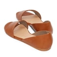 thumbnail image 3 of YDN Women Open Round Toe D'orsay Flats Slip on Flat Heel Sandals Walking Shopping Dress Shoes Size 8.5 Saddle Brown, 3 of 4