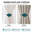 thumbnail image 4 of Evideco French Home Goods Curtain Holdbacks Set of 2 Teal Magnetic Curtain Tiebacks - Stylish Leaf Design in Resin - Convenient Accessories for Draperies, 4 of 8