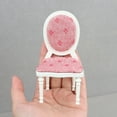 thumbnail image 2 of Silla en miniatura con forma de casa de muñecas, tapizada en rojo, escala 1:12, 2 of 3