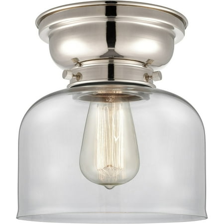 

Polished Nickel Tone Flush Mounts 8 Wide Steel/Glass Medium Base LED 1 Light Fixture