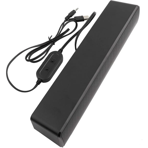 Soundbar, Wired Computer Speaker USB Powered with Breathing LED Light, 3.5mm Audio Input, Bass 3D Stereo Sound Surround Desk Speaker for PC/Tablet/Desktop/Laptop/Smartphone